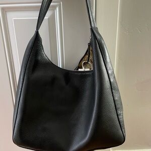 Baggu Deadstock Black Leather Shoulder Bag